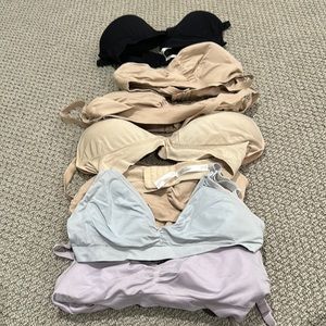 7 nursing bras - size large - various colors